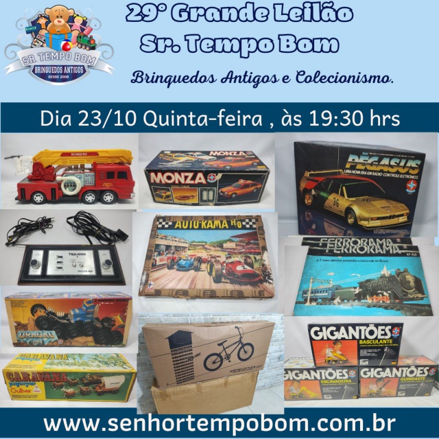 29º GRANDE LEILÃO DE BRINQUEDOS E COLECIONÁVEIS.