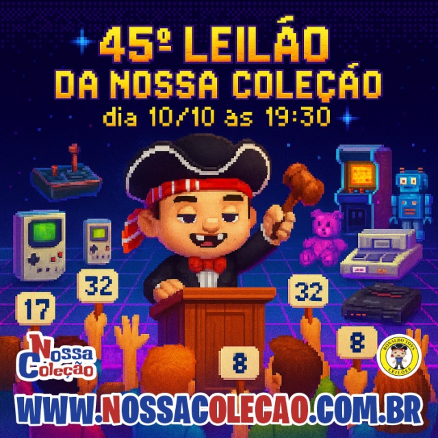 45º LEILÃO DE VÍDEO GAMES, BRINQUEDOS, ACESSÓRIOS E MUITO MAIS...