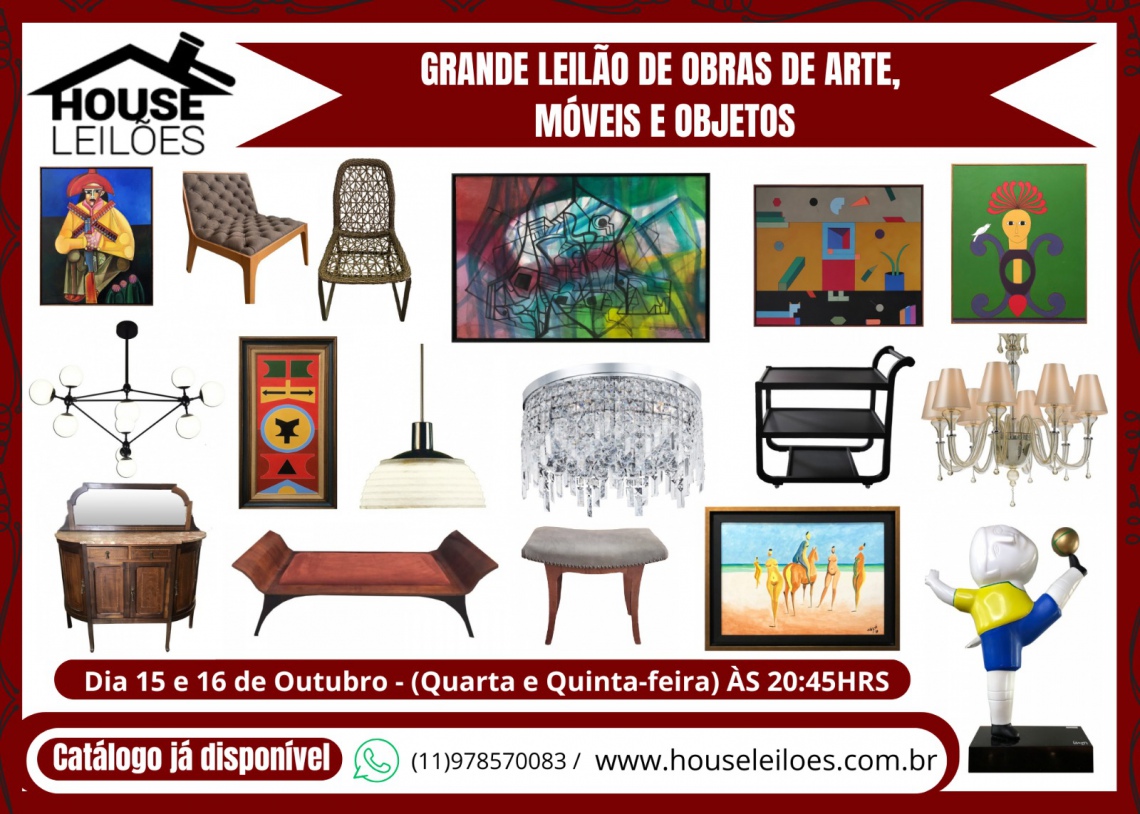 GRANDE LEILÃO DE OBRAS DE ARTE, MÓVEIS E OBJETOS