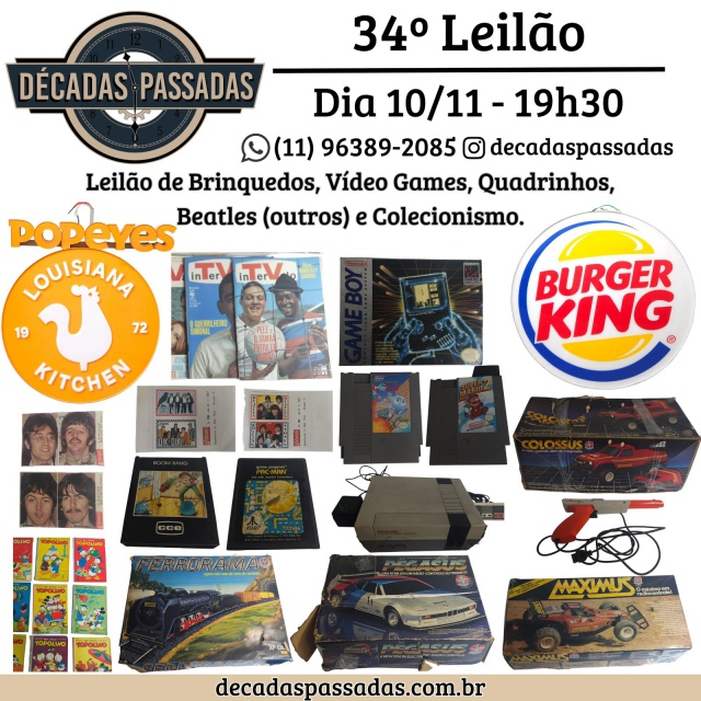 34º Leilão de Brinquedos, Videogame, Quadrinhos, Beatles (outros) e Colecionismo