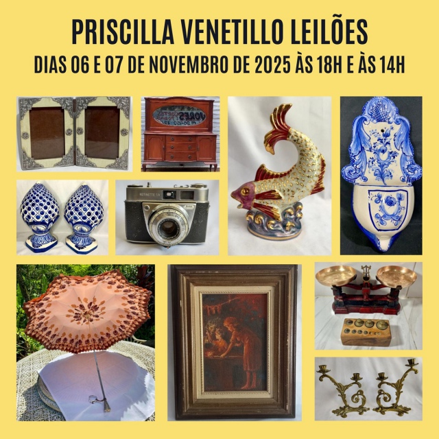 21º LEILÃO PRISCILLA VENETILLO: ARTE, ANTIGUIDADE, PORCELANA E NUMISMÁTICA