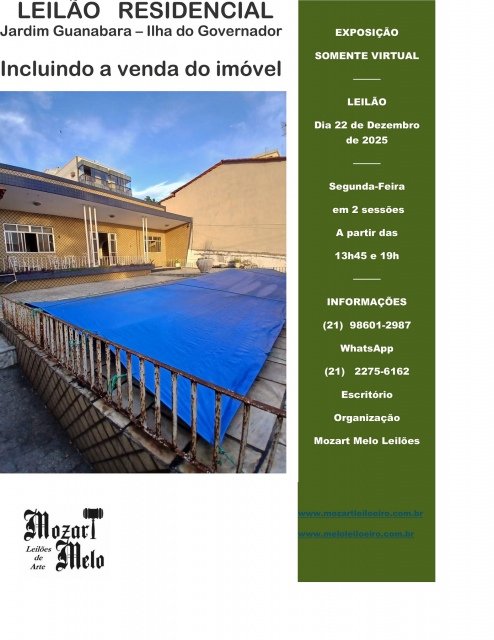 LEILÃO RESIDENCIAL - Jardim Guanabara Dezembro 2025