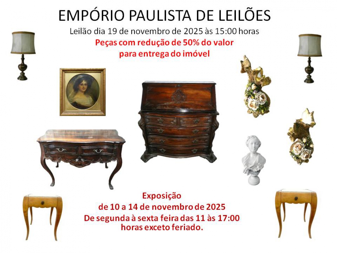 LEILÃO DE ARTE E ANTIGUIDADES - COMISSÃO DE 10% E PAGAMENTO EM 3  VEZES NO CARTÃO DE C