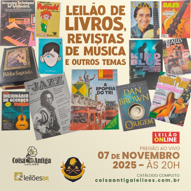 LEILÃO ESPECIAL:  LIVROS E REVISTAS DE MÚSICA E OUTROS TEMAS
