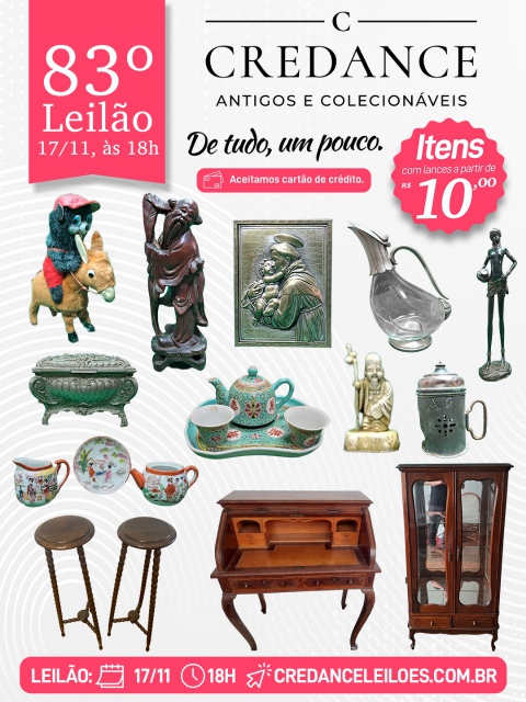 83º Leilão Credance Antigos e Colecionáveis de Tudo um Pouco