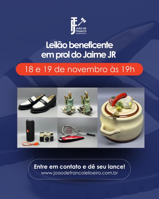 LEILÃO BENEFICENTE EM PROL DE JAIME JR. - TUDO A LANCE LIVRE! 2025