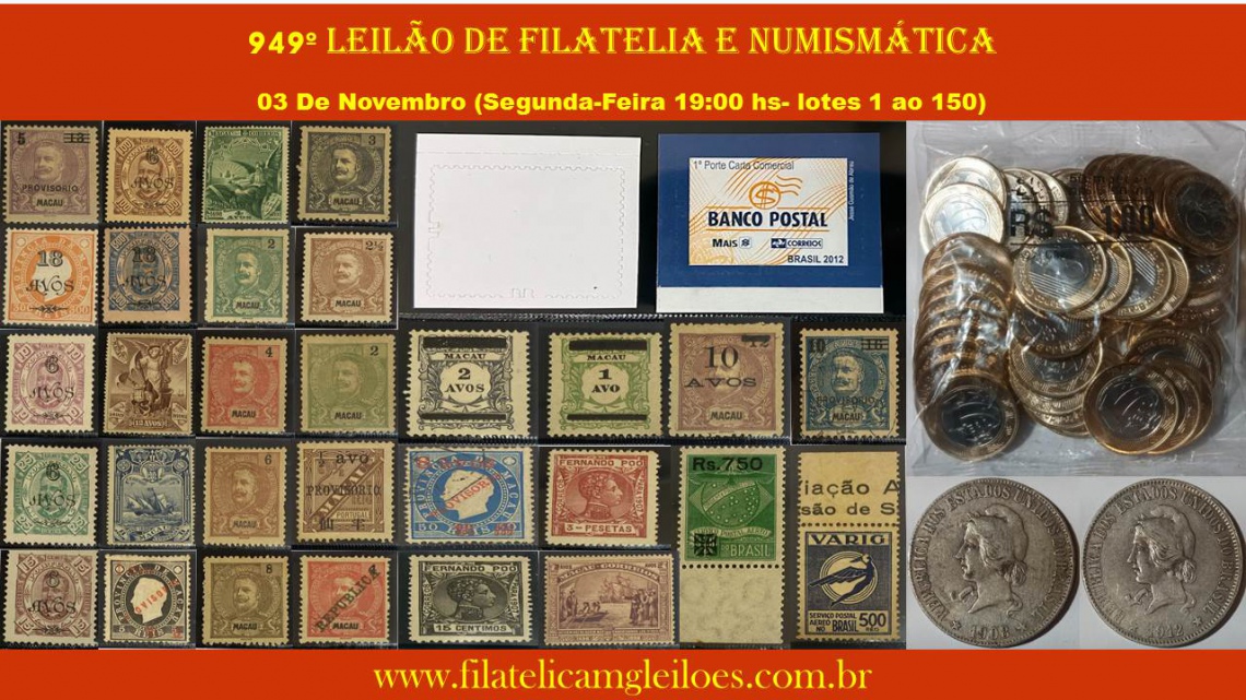 949º Leilão de Filatelia e Numismática