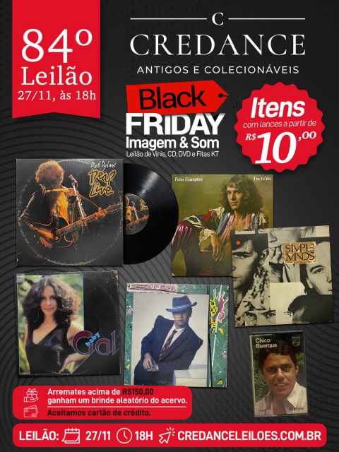 84º LEILÃO CREDANCE ANTIGOS E COLECIONÁVEIS DISCOS DE VINIL, CDs e DVDs - BLAC FRIDAY: Imagem & Som