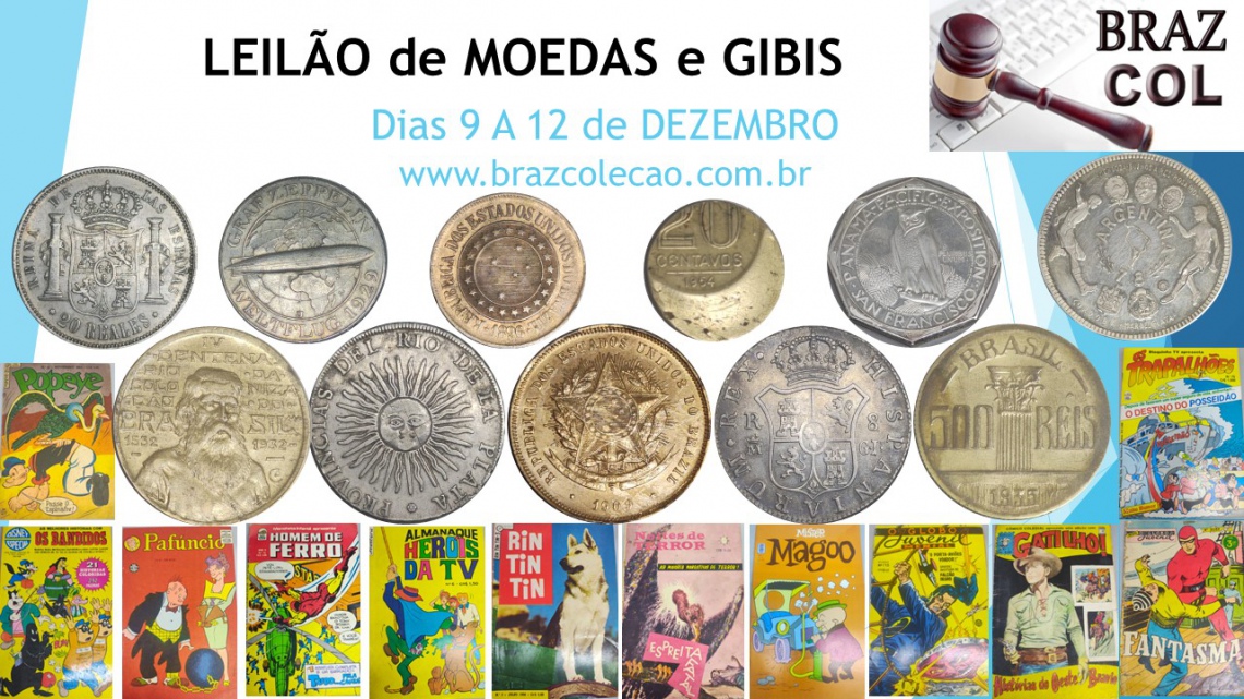 LEILÃO  BRAZ  COL  DE  GIBIS  E  MOEDAS  NACIONAIS  E   ESTRANGEIRAS