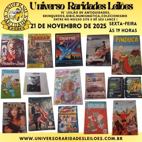 15º Leilão de Brinquedos, Gibis, Antiguidades, Discos, Numismática, Livros, Coleções e Curiosidades