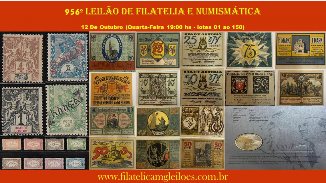 956º Leilão de Filatelia e Numismática