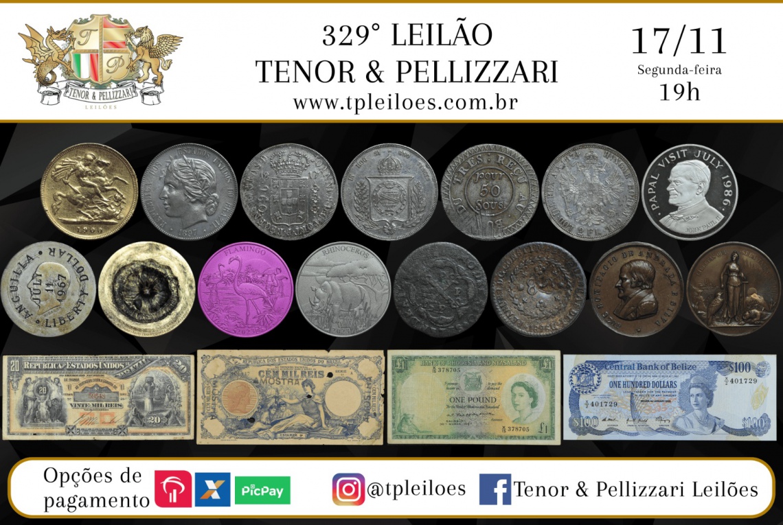 329º LEILÃO TENOR & PELLIZZARI DE NUMISMÁTICA