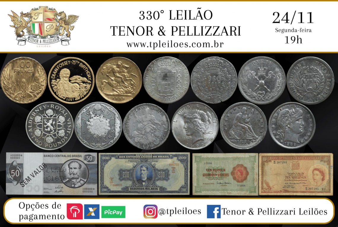 330º LEILÃO TENOR & PELLIZZARI DE NUMISMÁTICA