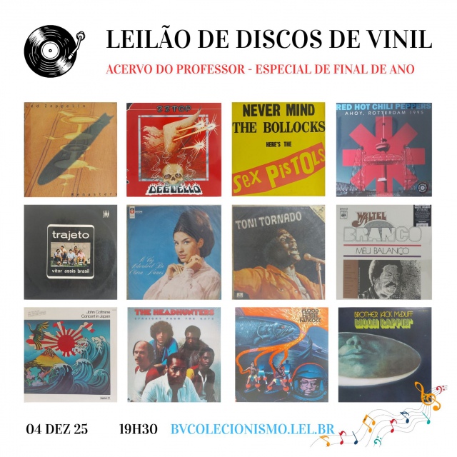 LEILÃO DE DISCOS DE VINIL, ACERVO DO PROFESSOR: ESPECIAL DE FINAL DE ANO