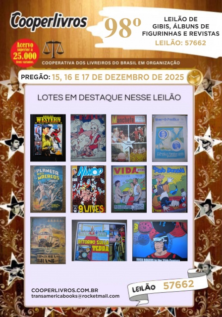98º LEILÃO DE GIBIS, ÁLBUNS DE FIGURINHAS E REVISTAS