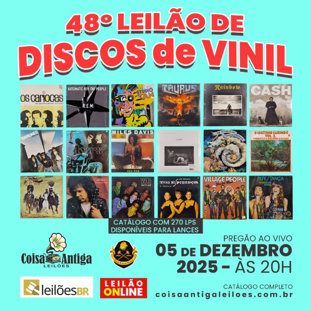 48º LEILÃO DE DISCOS DE VINIL - IMPORTADOS E NACIONAIS