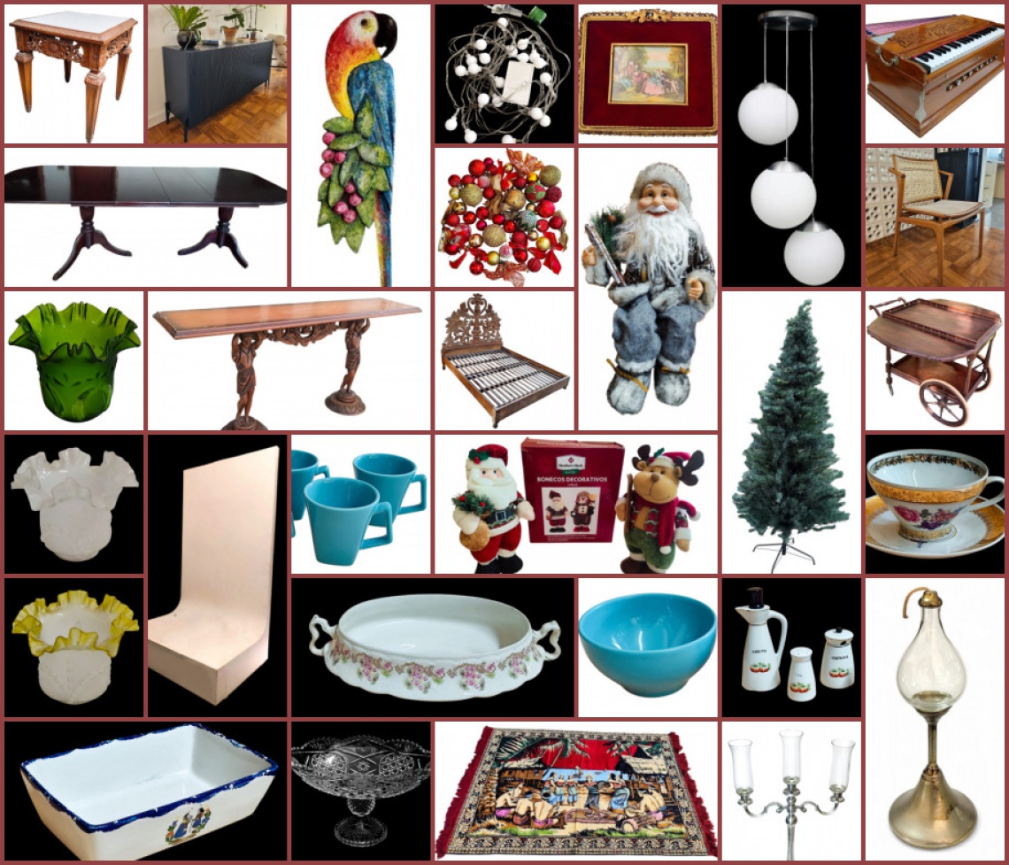 22º FAMÍLIAS VENDEM - (MÓVEIS, NATALINOS, QUADROS, PORCELANAS, CRISTAIS, DECORATIVOS, OUTROS).