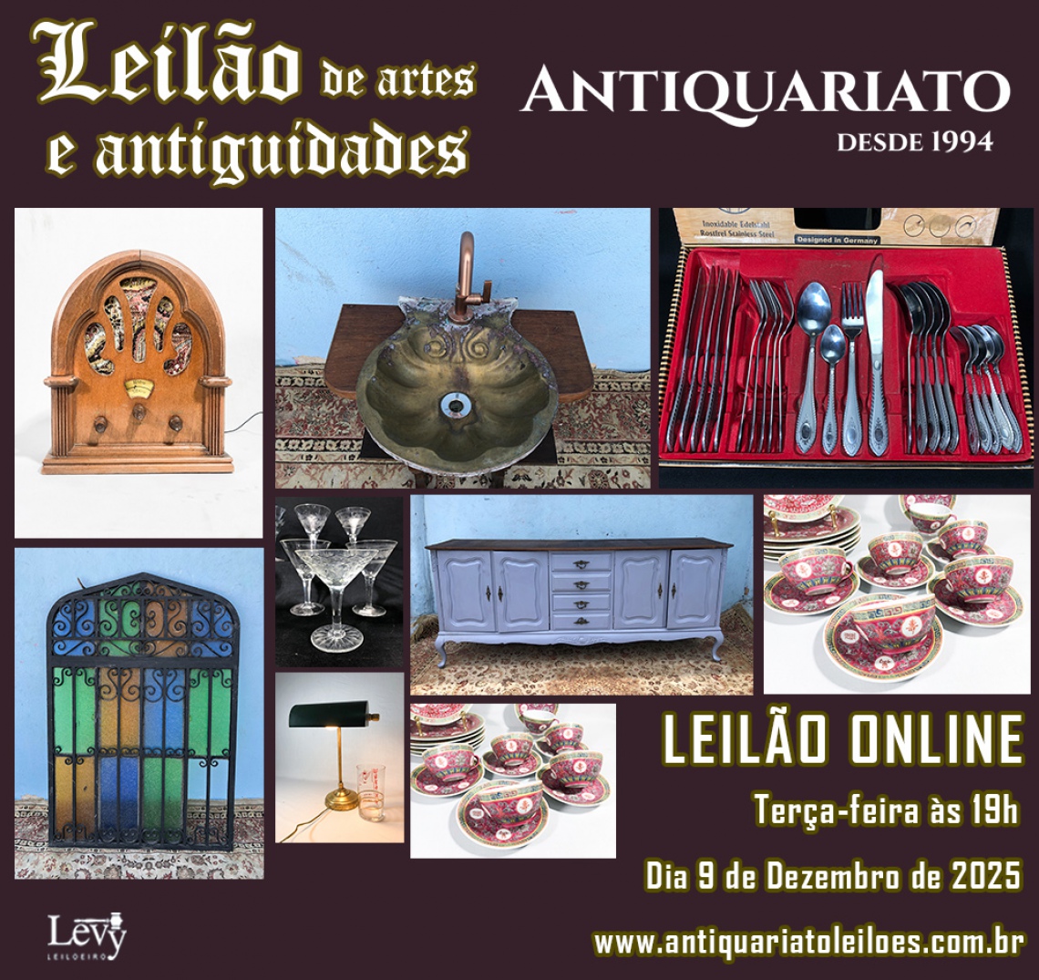LEILÃO ANTIQUARIATO DE ARTES, ANTIGUIDADES, CURIOSIDADES E COLECIONISMO - 09 DEZ 2025