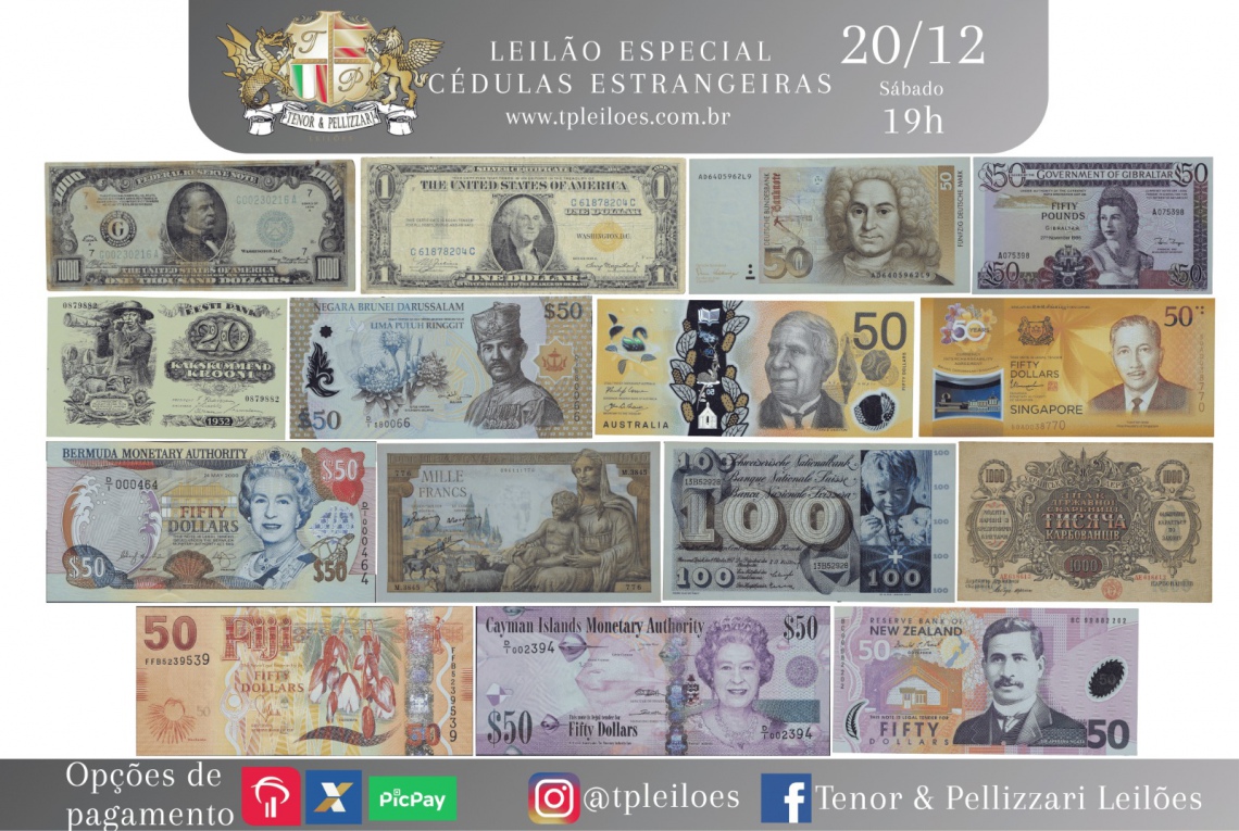 LEILÃO ESPECIAL - CÉDULAS ESTRANGEIRAS