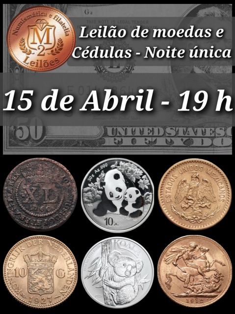 LEILÃO DE MOEDAS E CÉDULAS