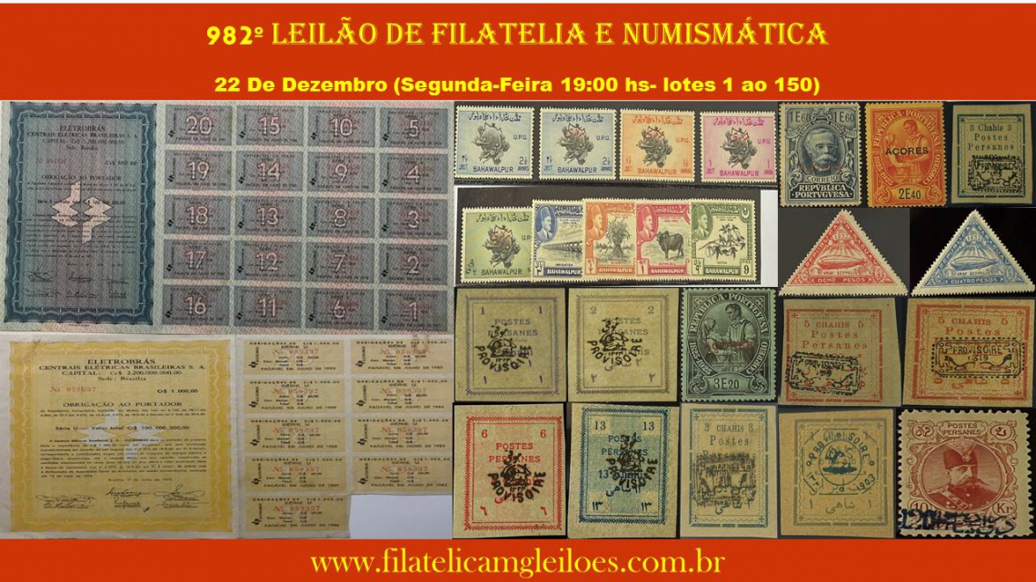 982º Leilão de Filatelia e Numismática