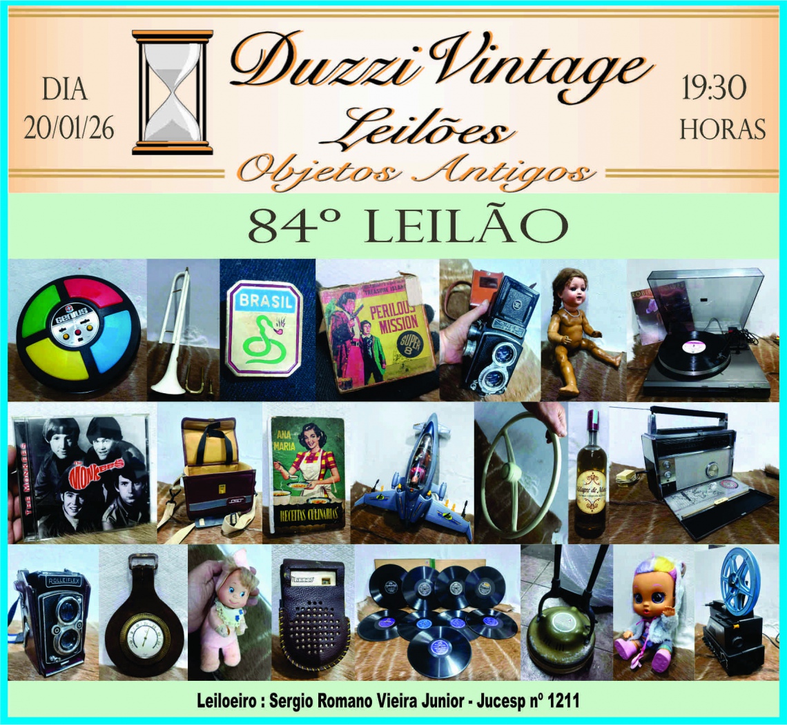 84º LEILÃO DUZZIVINTAGE - Colecionismo - Brinquedos - Fotografia - Música e muito mais!