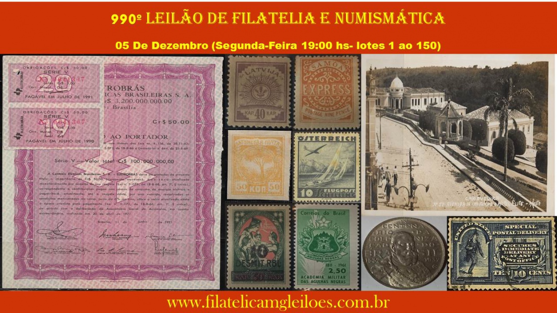 990º Leilão de Filatelia e Numismática