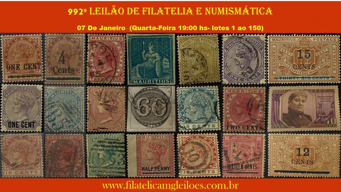 992º Leilão de Filatelia e Numismática