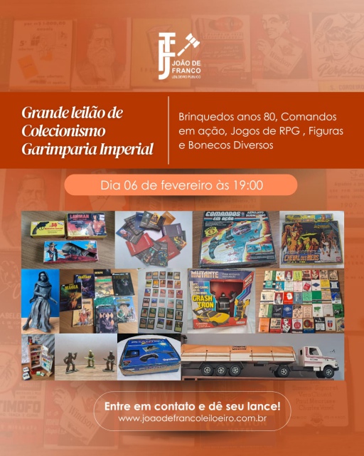7º Grande leilão de Colecionismo, Brinquedos , figuras e Jogos Garimparia Imperial