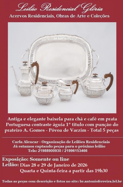 Leilão Residencial Glória - Acervos Residenciais, Obras de Arte e Coleções