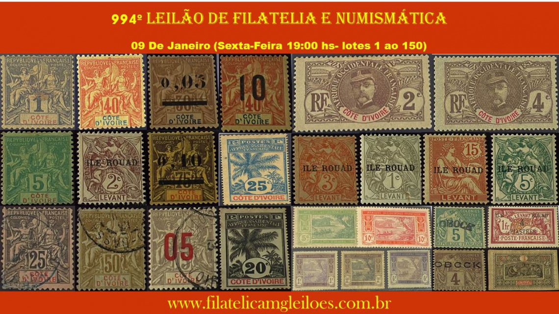 994º Leilão de Filatelia e Numismática