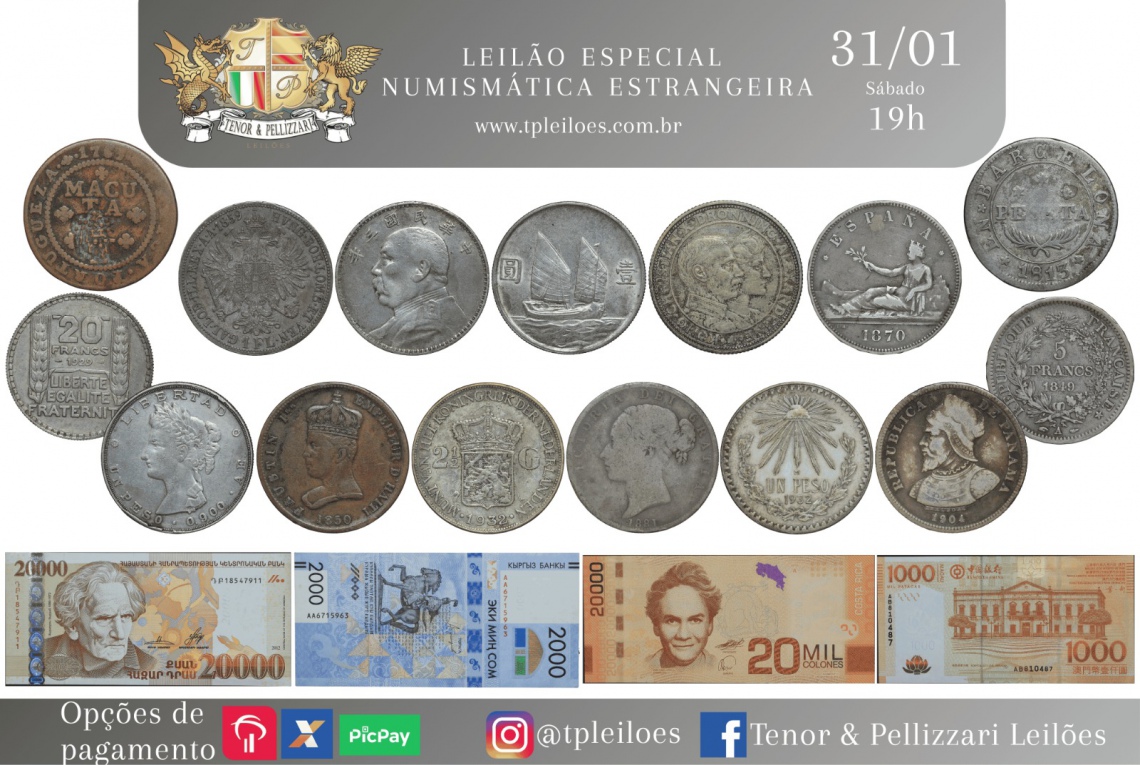 LEILÃO ESPECIAL - NUMISMÁTICA ESTRANGEIRA