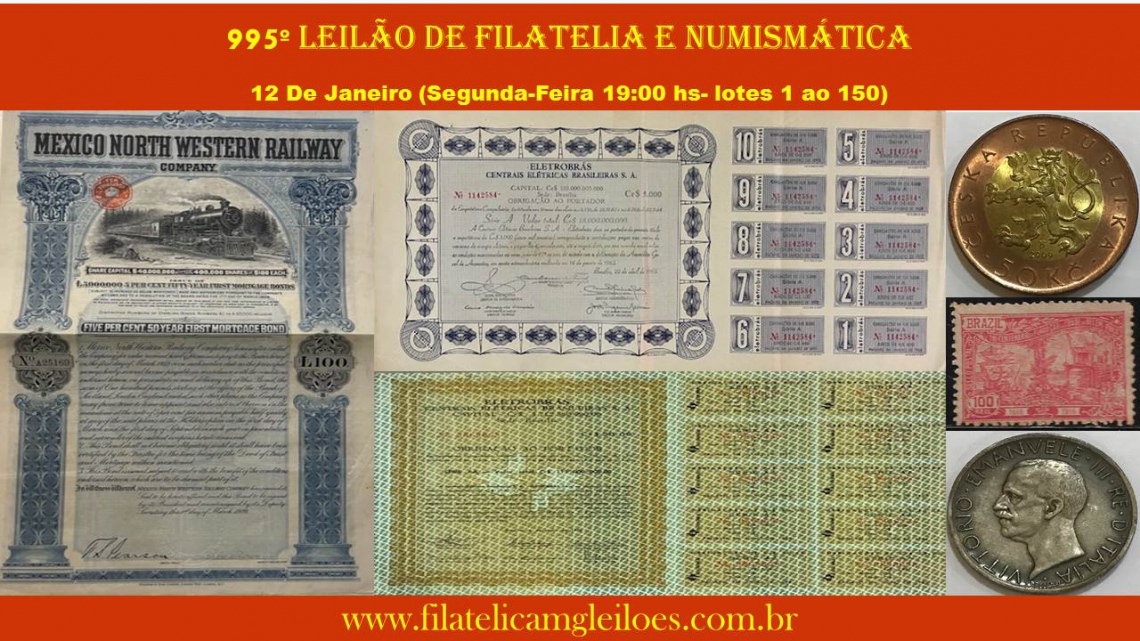 996º Leilão de Filatelia e Numismática