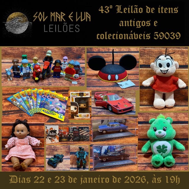 XLIII Leilão Sol, Mar e Lua de itens antigos e colecionáveis