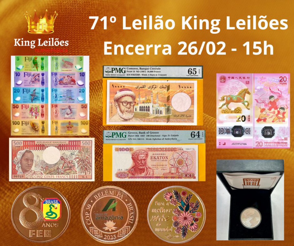 71º LEILÃO KING LEILÕES DE NUMISMÁTICA, MULTICOLECIONISMO E ANTIGUIDADE
