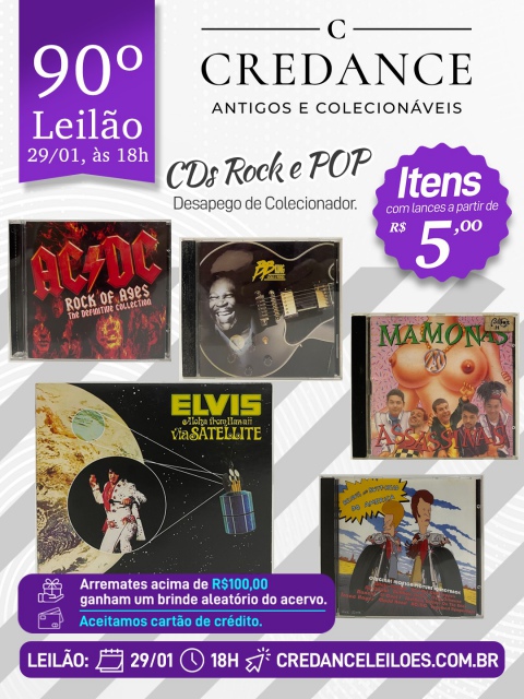 90º Leilão Credance Antigos e Colecionáveis: CDs - Rock e POP - Desapego de Colecionador.