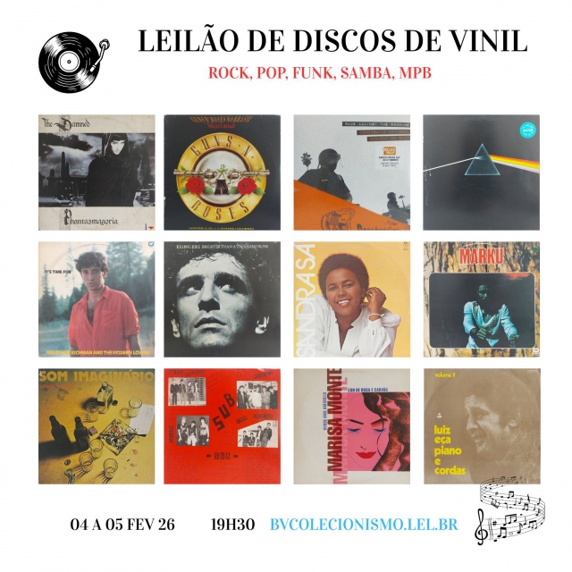 LEILÃO DE DISCOS DE VINIL: PRIMEIRO LEILÃO DE 2026.