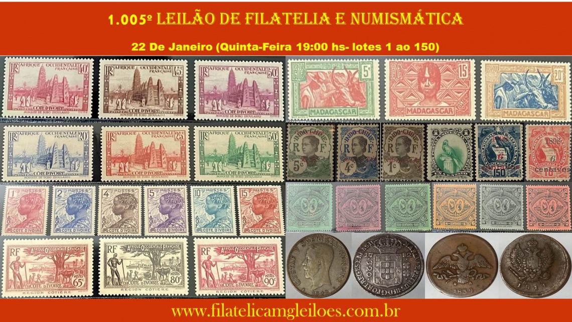 1005º - Leilão de Filatelia e Numismática