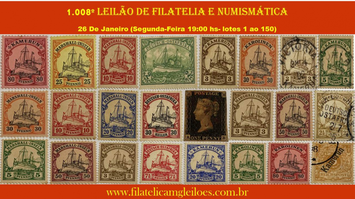1.008º Leilão de Filatelia e Numismática