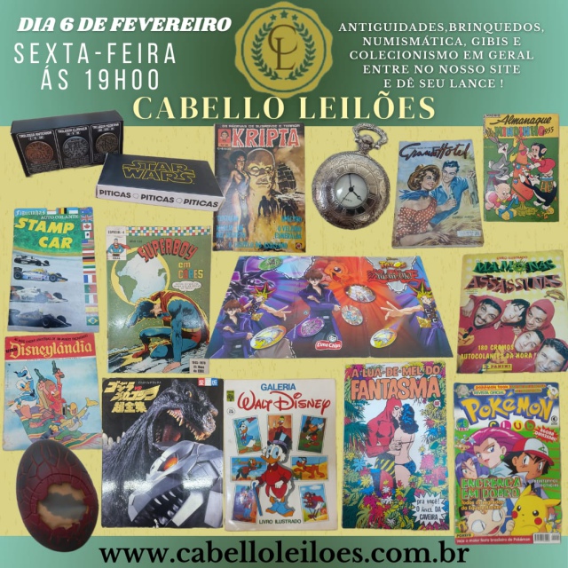 64º Leilão de Brinquedos, Gibis, Antiguidades, Discos, Numismática, Livros, Coleções e Curiosidades