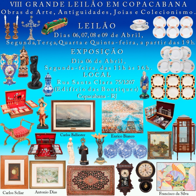 VIII GRANDE LEILÃO EM COPACABANA - ALEXANDRE JUNCKEN ANTIGUIDADES