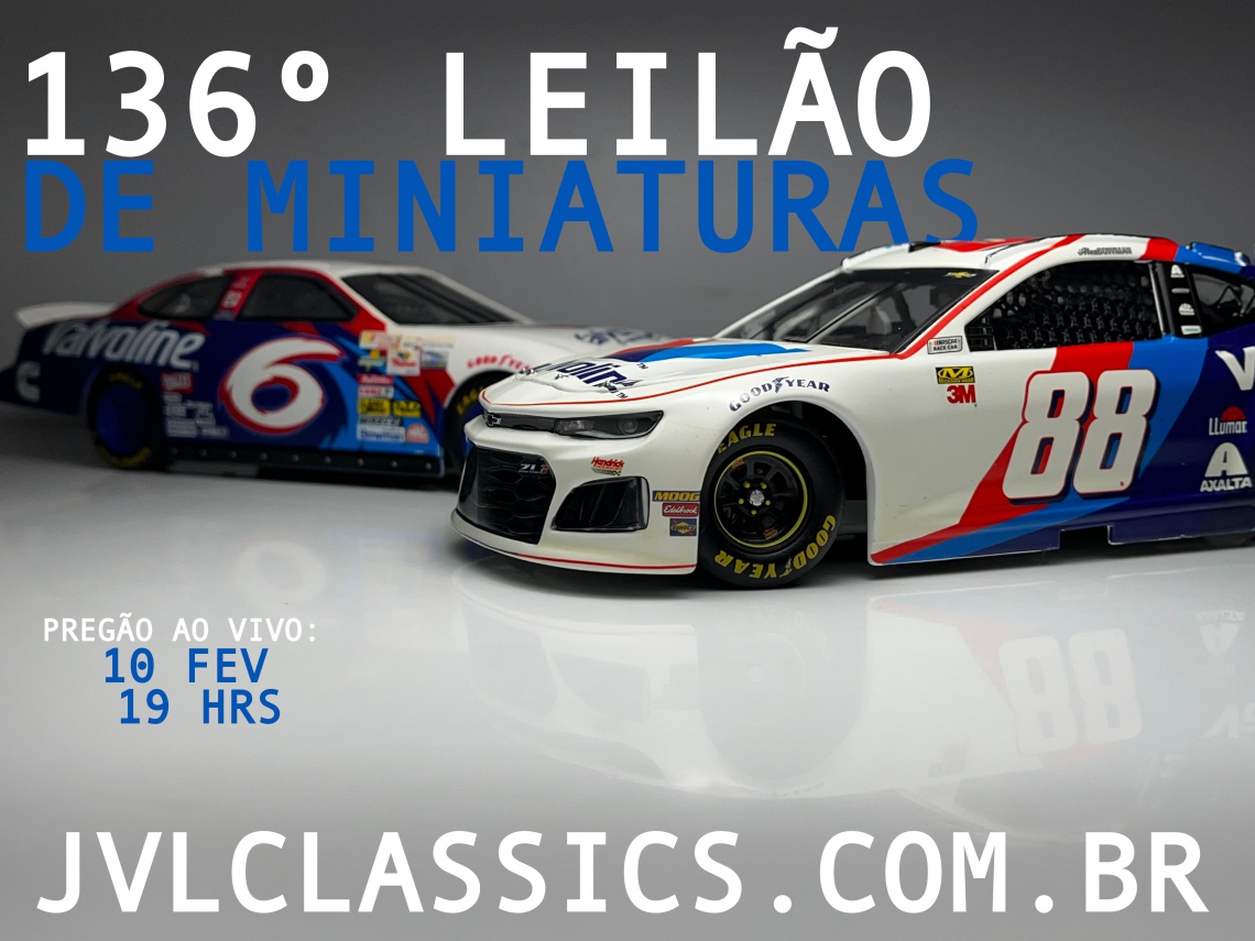 136º  Leilão de Miniaturas JVL Classics -  Nascar & MotoGp Legends