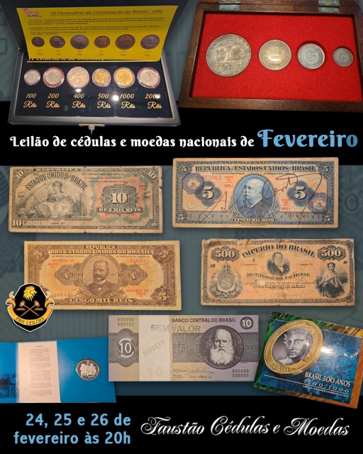 LEILÃO DE CÉDULAS E MOEDAS NACIONAIS