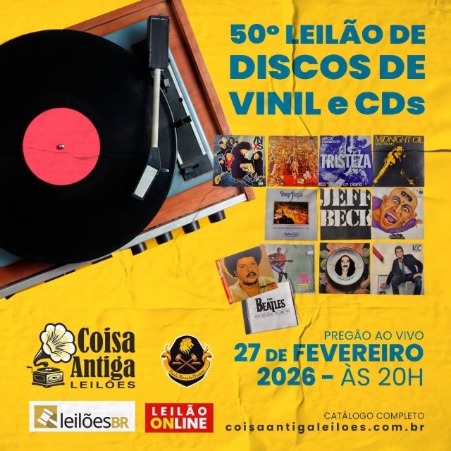 50º LEILÃO DE DISCOS DE VINIL E CDS - ROCK, POP, MPB, JAZZ