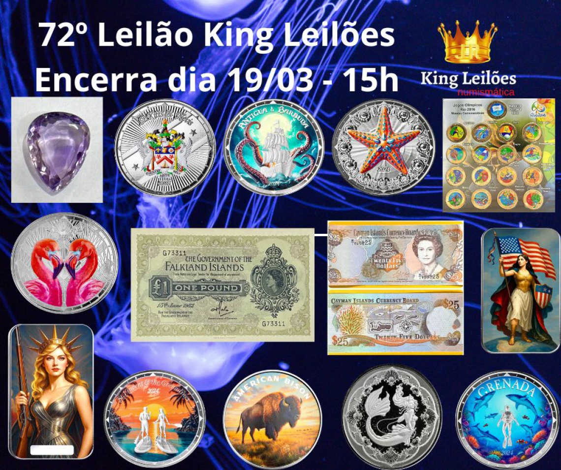 72º LEILÃO KING LEILÕES DE NUMISMÁTICA, MULTICOLECIONISMO E ANTIGUIDADE