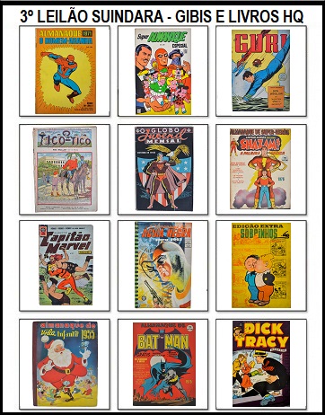 3º LEILÃO SUINDARA - GIBIS E LIVROS DE HQ