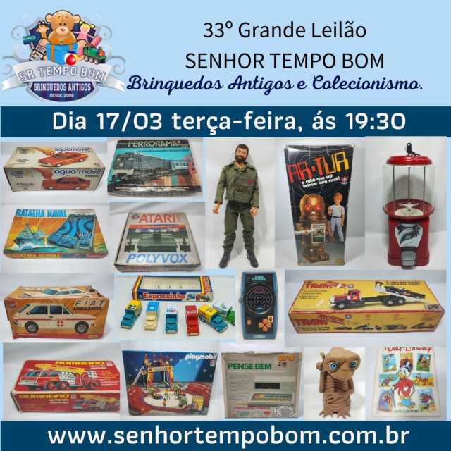 33º GRANDE LEILÃO DE BRINQUEDOS E COLECIONÁVEIS.