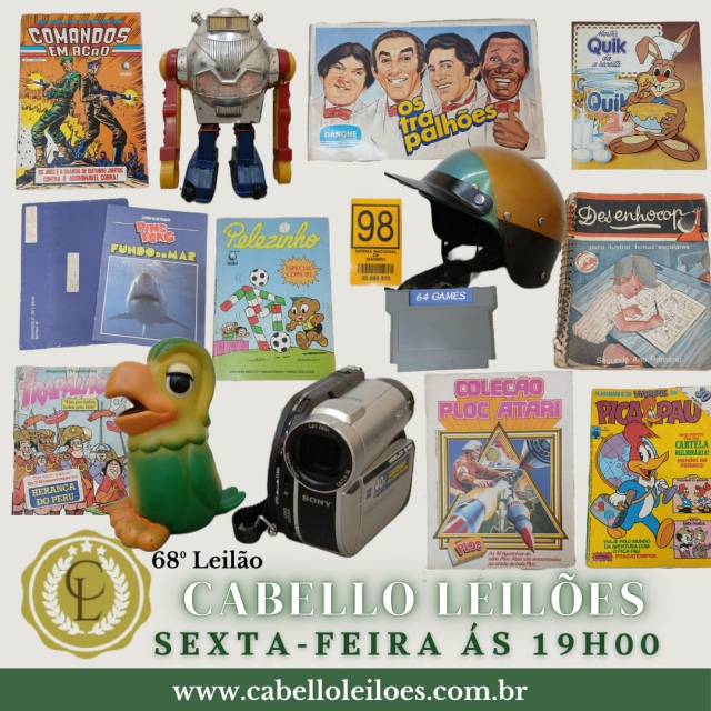 68º Leilão de Brinquedos, Gibis, Antiguidades, Discos, Numismática, Livros, Coleções e Curiosidades