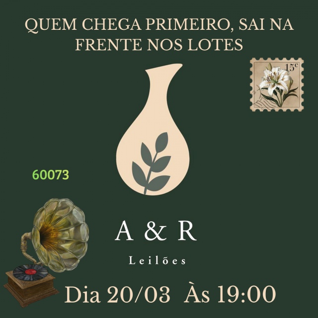 LEILÃO DE ARTE E ANTIGUIDADES -OPORTUNIDADES IMPERDÍVEIS! - QUEM CHEGA PRIMEIRO, SAI NA FRENTE NOS L