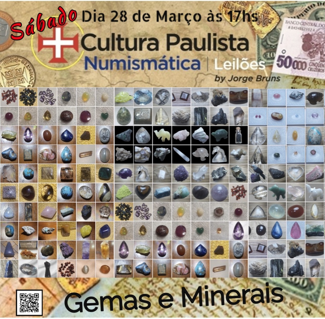 125º LEILÃO DO CULTURA PAULISTA NUMISMÁTICA - ESPECIAL GEMAS E MINERAIS !